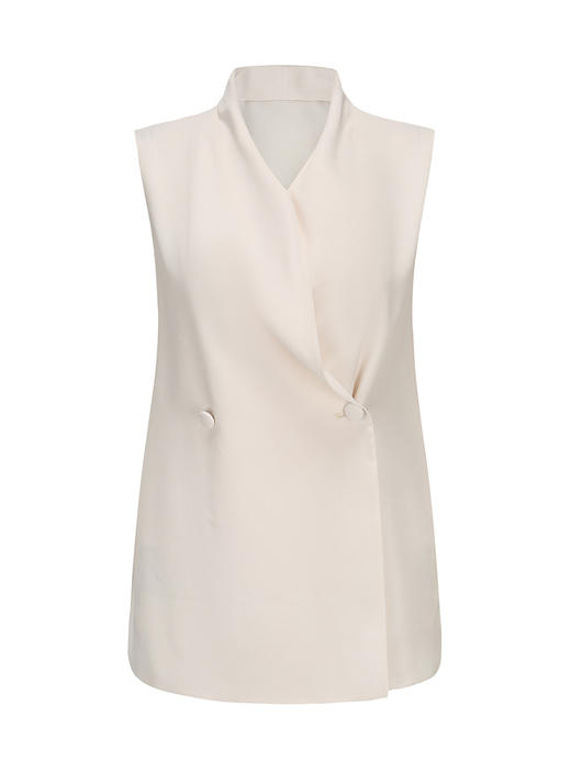 【水波轻盈】交叠V领宽松无袖上衣/230014 商品图4