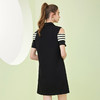 NF813斯尔丽瑟俪23年春夏新款设计感条纹合体收披肩式时尚气质连衣裙 商品缩略图1