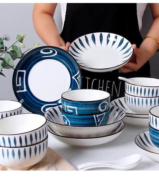 【瓷都景德镇出品】6人餐具套装 日式简约风格 釉下彩工艺 可微波 蒸菜 易清洗 商品图4