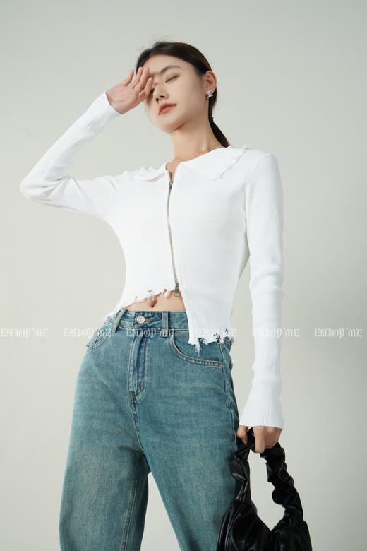 【门店同款】2023年春季不规则拉链针织开衫 150197574 商品图1