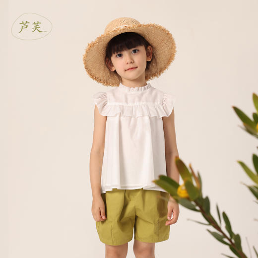 【马克珍妮 芦芙】夏装新款 女童棉真丝飘逸蝴蝶袖小衫230732 商品图1