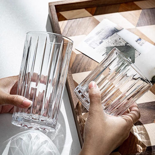 简约条纹矮玻璃杯 商品图2