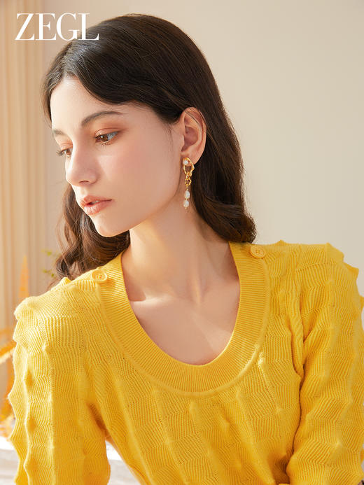 ZEGL设计师巴洛克法式复古珍珠耳环女轻奢高级感耳钉925银针耳饰 商品图1