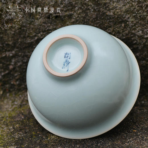 问鼎汝瓷鼎峰系列天青老款精工花鼓杯（缺货） 商品图3
