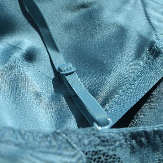 真丝拼接蕾丝美背无钢圈文胸内衣短吊带  带胸垫 商品图5