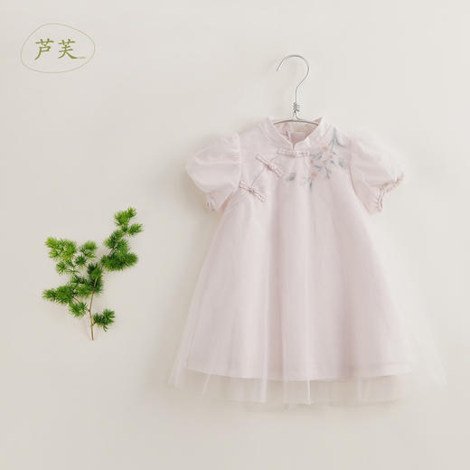 【马克珍妮 芦芙】夏装新款 女童刺绣棉麻旗袍连衣裙230718 商品图1