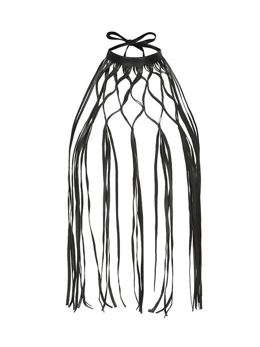 【阿拉克涅】重工流苏编织PU皮质项链/23ZB01 商品图4