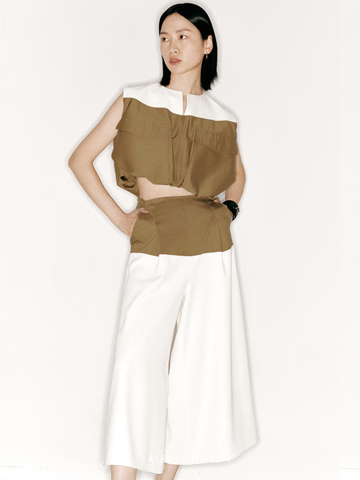 【撒哈拉日光】撞色拼接空气感口袋上衣/230020 商品图2