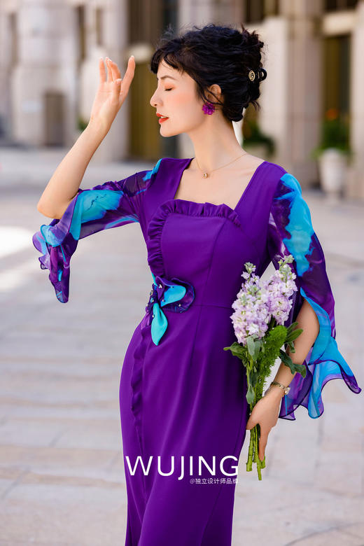 3022121 露红烟紫 薰衣草紫连衣裙 雾境 商品图1