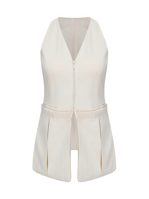 【海瑟薇】造型大口袋设计削肩收腰马甲上衣/230028B 商品图4