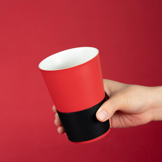 万仟堂 | 小确幸·杯 茶杯茶具小确幸杯陶瓷简约办公室杯硅胶隔热四色可选 礼品 商品图7