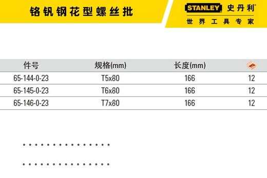 史丹利花型胶柄螺丝刀/螺丝批T5/6/7/8/9/10/15/20/25/27/30/40 商品图2