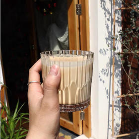 简约条纹矮玻璃杯