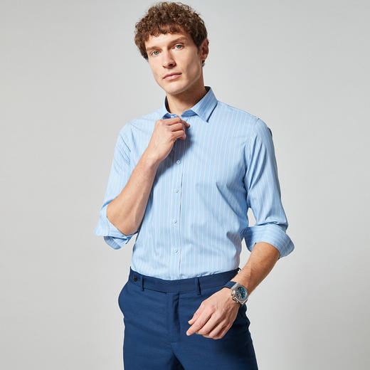 【定制刺绣款】罗蒙莫代尔长袖衬衫男士商务休闲通勤百搭男士长袖衬衣 商品图2