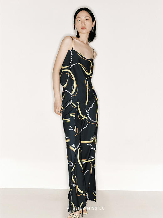 【及时行乐】品牌定制印花背后打结设计两穿吊带上衣/230034C 商品图1