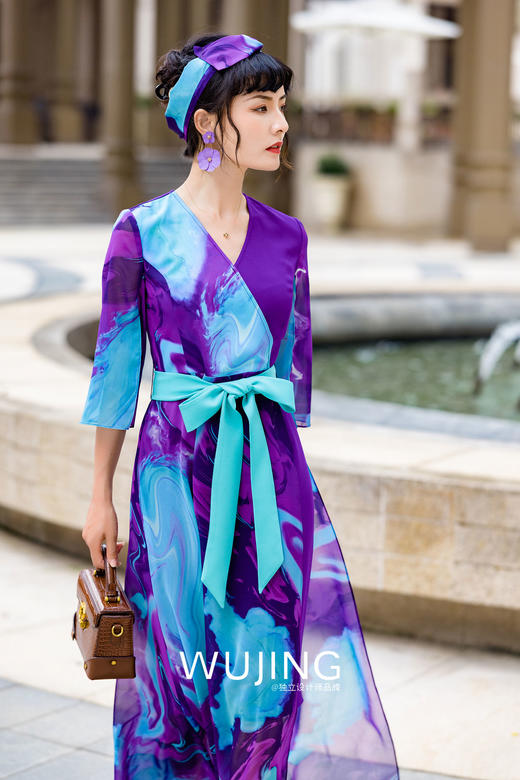 3022087 露红烟紫 薰衣草紫连衣裙 雾境 商品图2