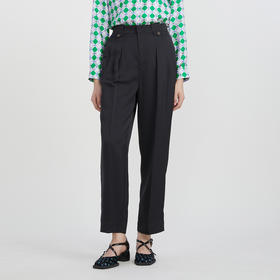 谜底宽松休闲直筒裤2023春季新款时尚高腰百搭长裤女士231GK0091