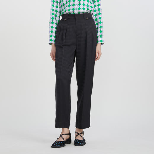 谜底宽松休闲直筒裤2023春季新款时尚高腰百搭长裤女士231GK0091 商品图0