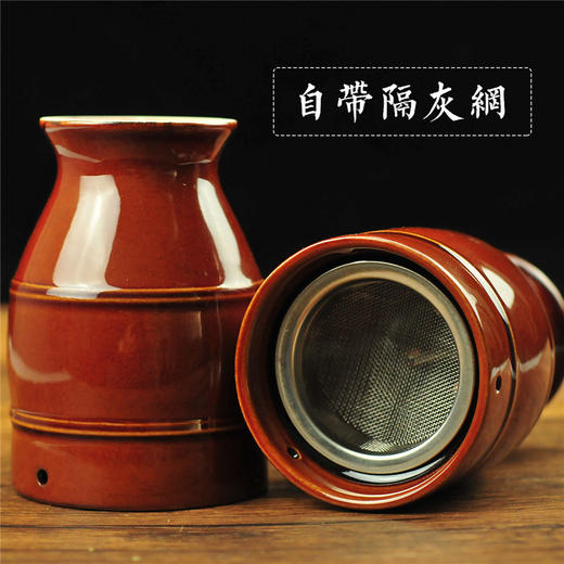 【陶瓷艾灸罐】艾灸刮痧杯艾灸杯双层防烫不掉灰 商品图1