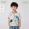 马克珍妮夏装新款 男童趣味涂鸦全棉短袖T恤230789 商品缩略图0