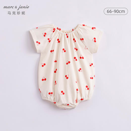 马克珍妮夏装新款 女宝宝蝴蝶袖纯棉连体衣 婴儿哈衣230632 商品图0