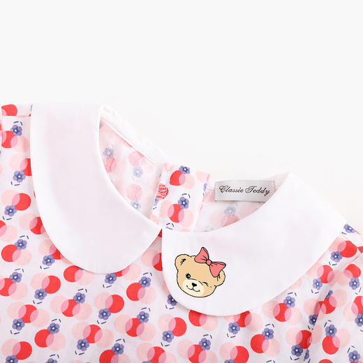 【90-140cm】女童春秋甜美娃娃领碎花连衣裙精典泰迪 商品图5