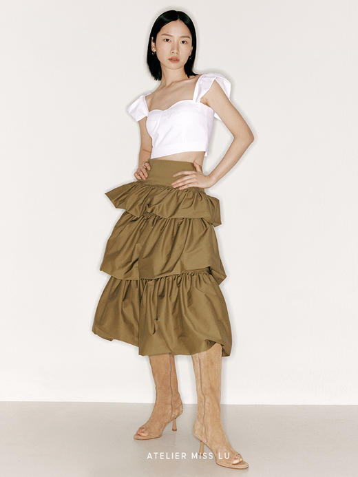 【千层甜心】层叠花苞设计高腰蛋糕裙/2300020 商品图1