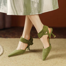 春夏新款，优雅设计感软舒尖头后空高跟凉鞋LCC-C8969