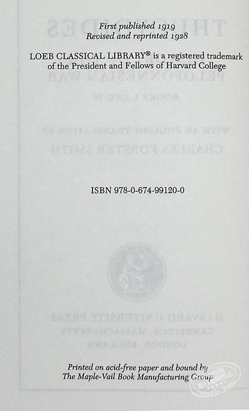 【中商原版】修昔底德 伯罗奔尼撒战争史 卷1至2 共8卷 希英对照版 History of the Peloponnesian War Volume I 英文原版 Thucydides 商品图4