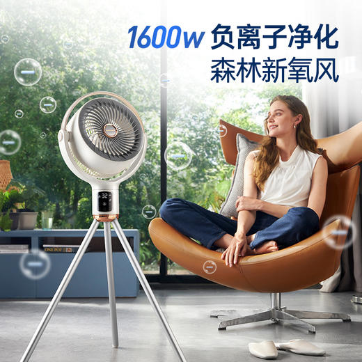 【负离子净化】摩飞空气循环扇MR3801 智能温感变频 4种风感随心切换 IMD面板 红外无线遥控 24H定时 低音低噪 商品图1