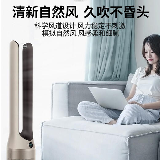 GREE 格力 FWZ-1201Bg 无叶净化扇 12档风速 净化除醛 净享清凉 电风扇 香槟金+咖啡色 商品图5