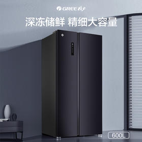GREE 格力 晶弘 600升 对开门冰箱 智能全变频 风冷无霜 -33℃深冻 一级能效 离子净味 BCD-600WPDCZ/星韵紫