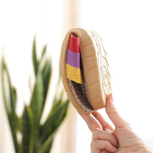 【39.9两双】三色亚麻拖鞋 舒适清凉 简约风 颜色随机发 商品图5