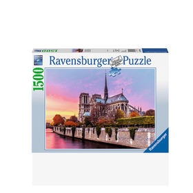 Ravensburger拼图 平面拼图1500片霞光里的巴黎圣母院RAVC163458