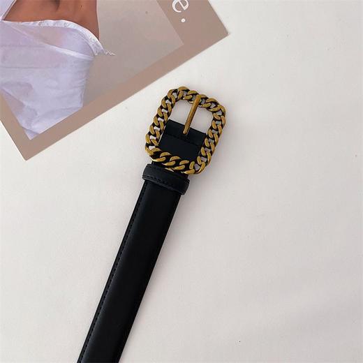 搭配利器丨链条扣 复古黑色真皮皮带 商品图1