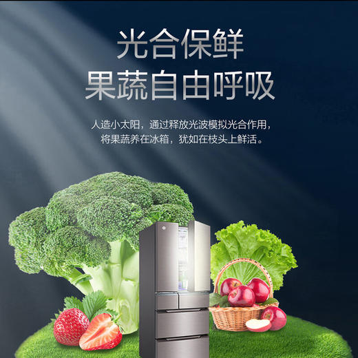 GREE 格力 晶弘多门冰箱 521L -3℃嫩冻 -5℃凝鲜 BCD-521WIPQG/铂金灰 商品图4