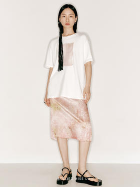 【斑斓】品牌定制印花桑蚕丝直筒半裙/2300014B