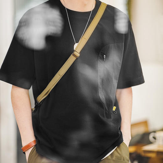 工装优选 gorpcore重磅300G短袖山系户外机能拼接口袋叠穿T恤男夏 商品图4