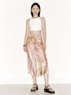 【玻璃糖纸】品牌定制桑蚕丝印花弹力上衣/230036