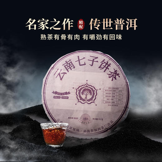 双陈2023年双陈五星熟茶357g勐海产区七子饼茶云南普洱 商品图1