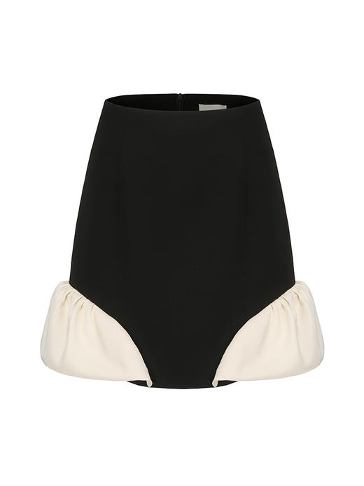 【夜云】弧形花苞装饰下摆A字高腰短裙/2300019A 商品图4