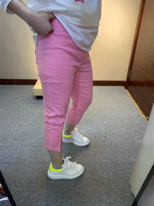 针丝缘春夏爆款糖果色彩裤大码高弹舒适显瘦弹力彩裤8001 商品图5