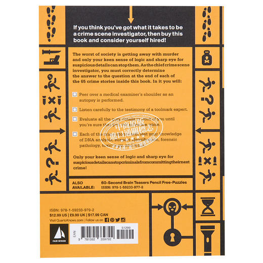 预售 【中商原版】60秒脑筋急转弯犯罪谜题 挑战侦探的法医谜团 60-Second Brain Teasers Crime Puzzles 英文原版 Diane Capri 商品图1