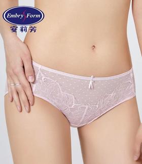 5F EmbryForm安莉芳 薄款网纱棉质底裆内裤女士舒适通透性感低腰三角裤