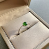 高冰种阳绿翡翠蛋面戒指18k白金钻石镶嵌 商品缩略图1