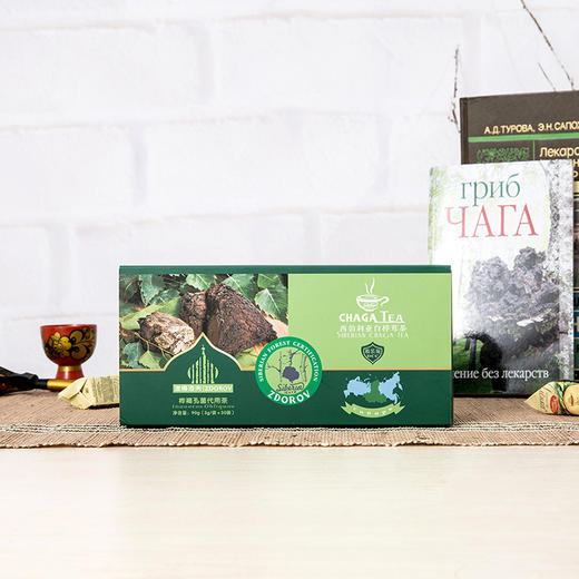 俄罗斯进口 西伯利亚 野生白桦茸 桦褐孔菌茶包 黑金颗粒 无糖食品 3g*30袋 商品图2