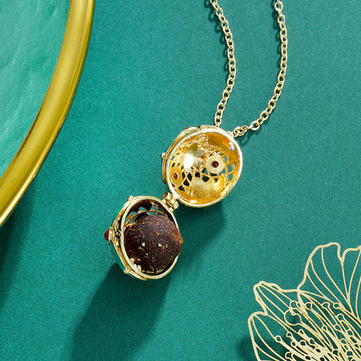 子佩集手工古法香丸吊坠项链【6710】镀金 商品图3