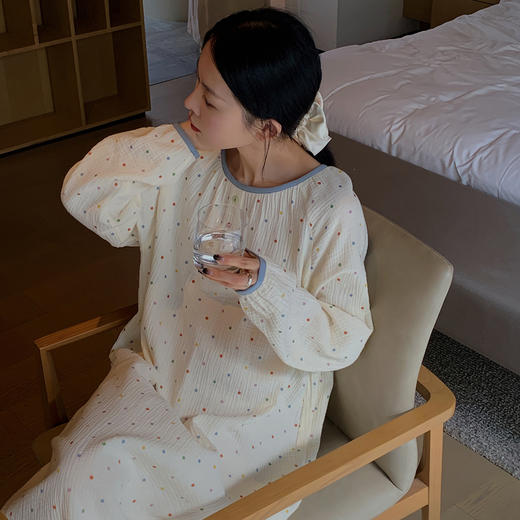 老米优品/ 认准正版哦~~~美美哒《花房菇凉棉纱小宅裙 》透气会呼吸的面料，夏天穿的家居裙好舒服~~很多色哦！Q230316A 商品图8