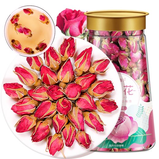 福东海 玫瑰花80g 红玫瑰重瓣胎玫瑰 泡水喝的花草茶 商品图0