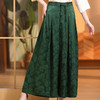 QF-230128 人丝提花长款阔腿裤女复古国风百搭宽松时尚女裤2023新款春夏女装 商品缩略图1
